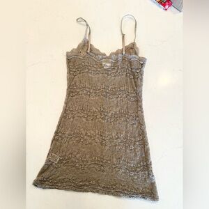 Free People Lace Detail Chemise in Tan